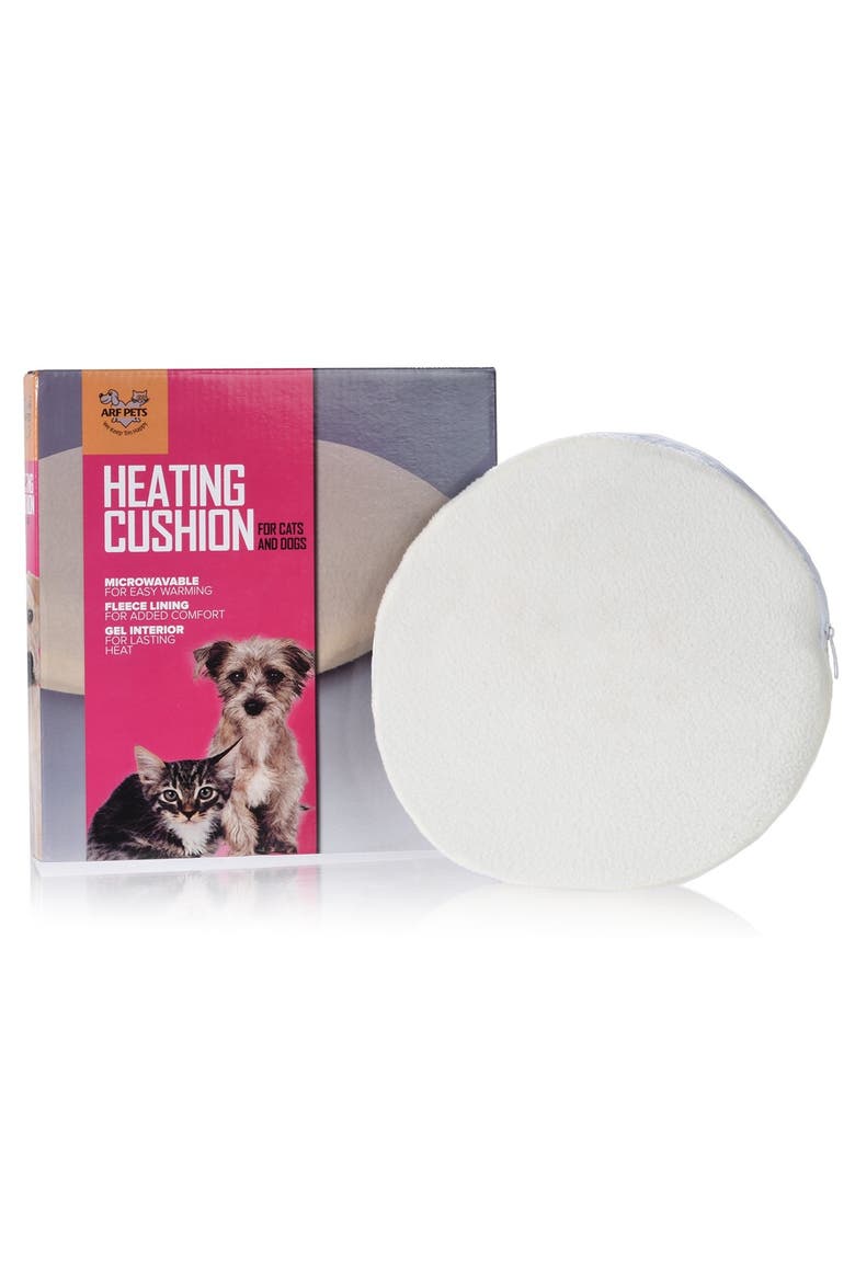 Microwavable Pet Heating Pad, Self Warming Mat with Cozy Cover & Cushion, Main, color, White