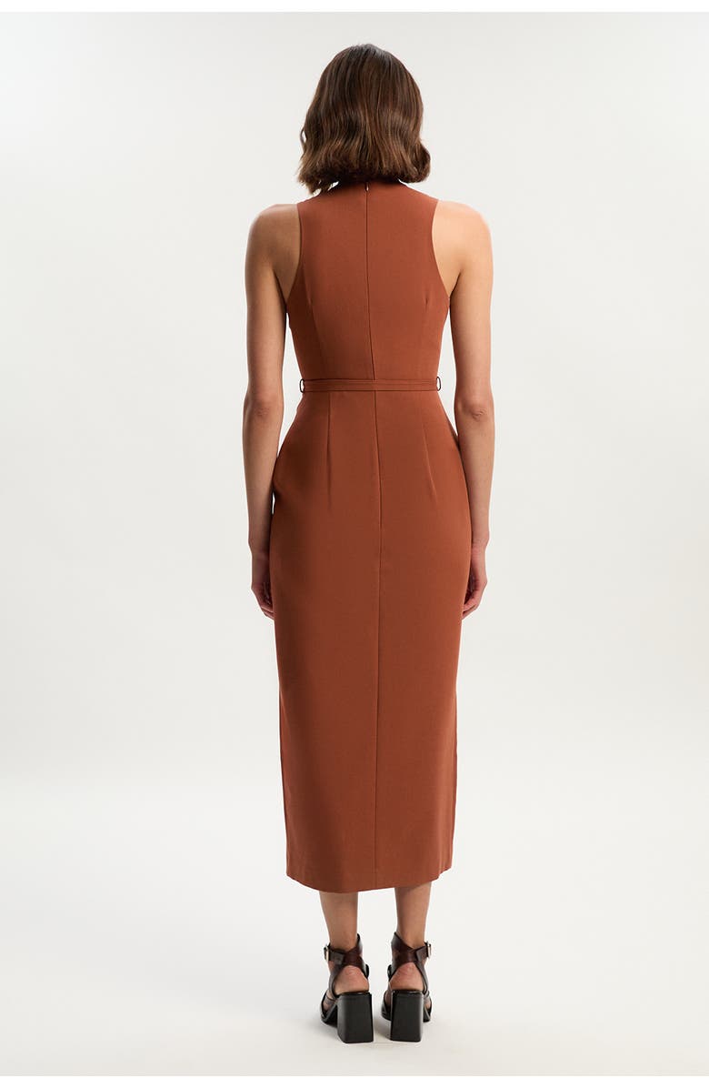 Karen Millen Belted Pencil Maxi Dress, Alternate, color, Rust