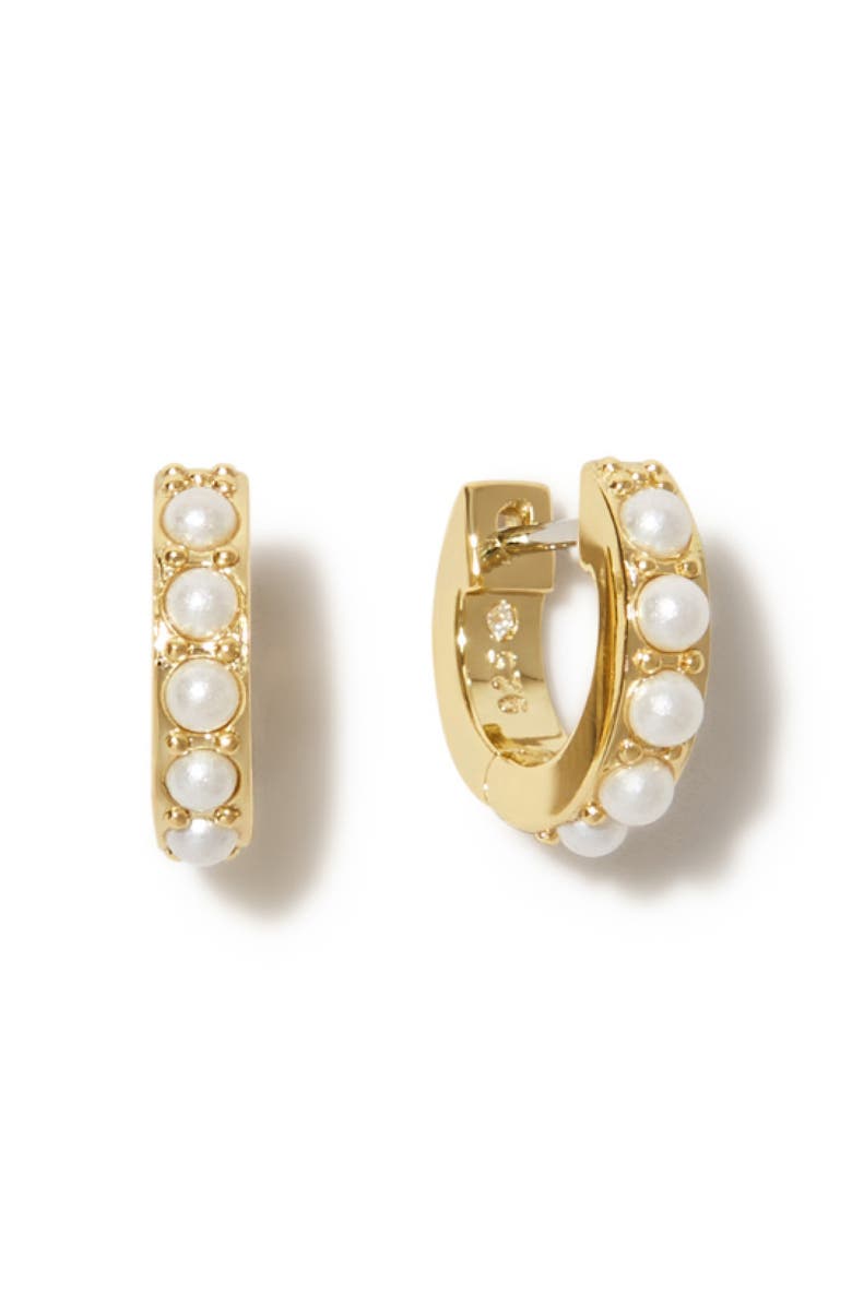 Ana Luisa Ashley Hoop Earrings, Main, color, Yellow Gold/ White