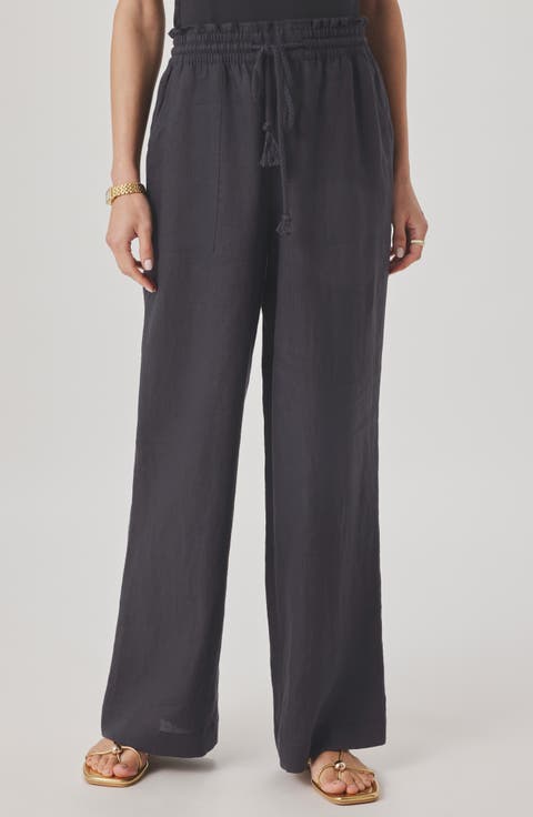 Stella Paperbag Linen Wide Leg Pants