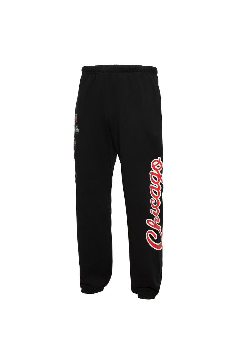 Mitchell & Ness Men's Mitchell & Ness Black Chicago Bulls Champs City Fleece Jogger Pants, Alternate, color,