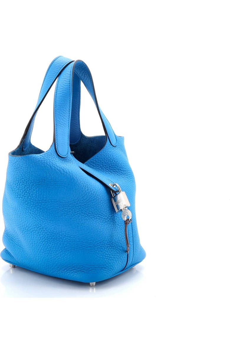 Pre-Owned Hermes Picotin Lock Bag Clemence PM, Alternate, color, Bleu Zanzibar