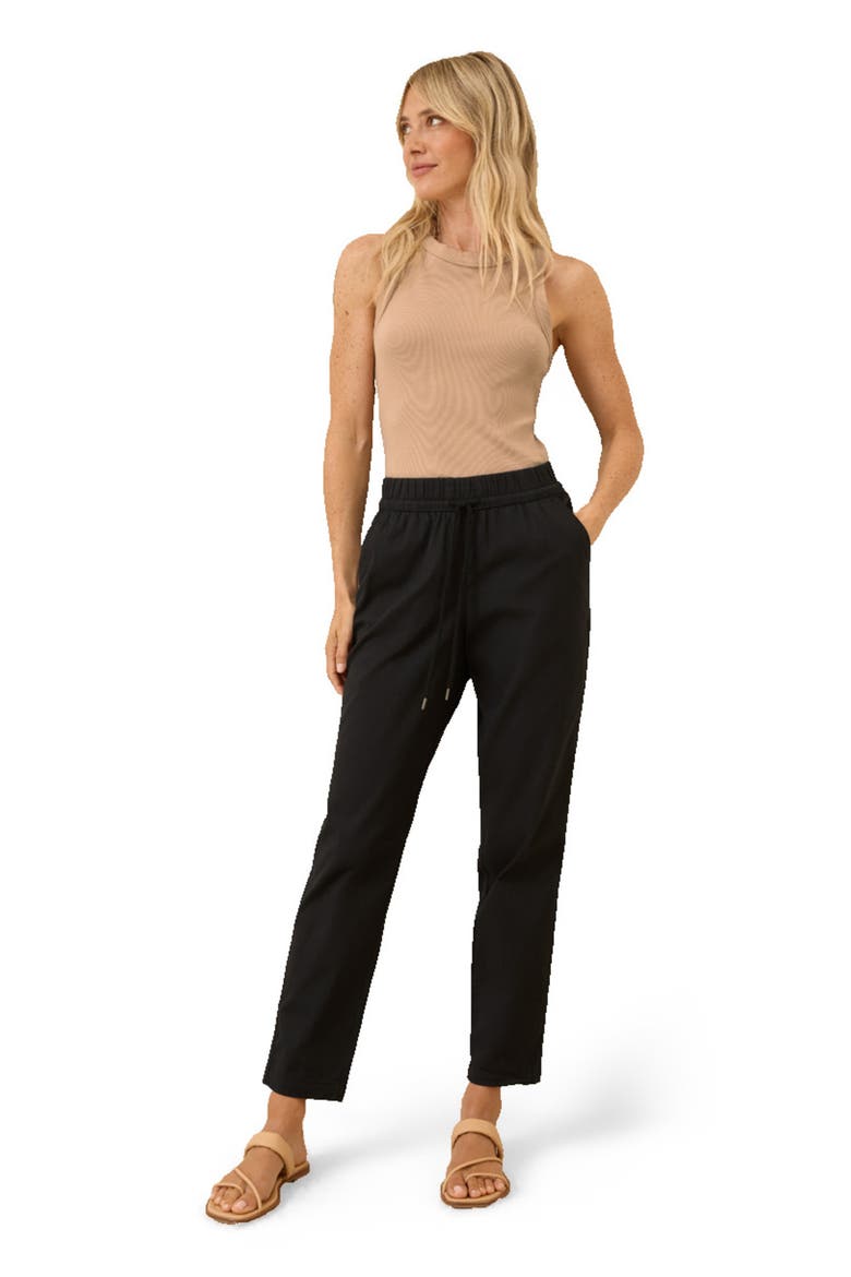 Organic Cotton Daily Twill Drawstring Pant, Alternate, color, Black