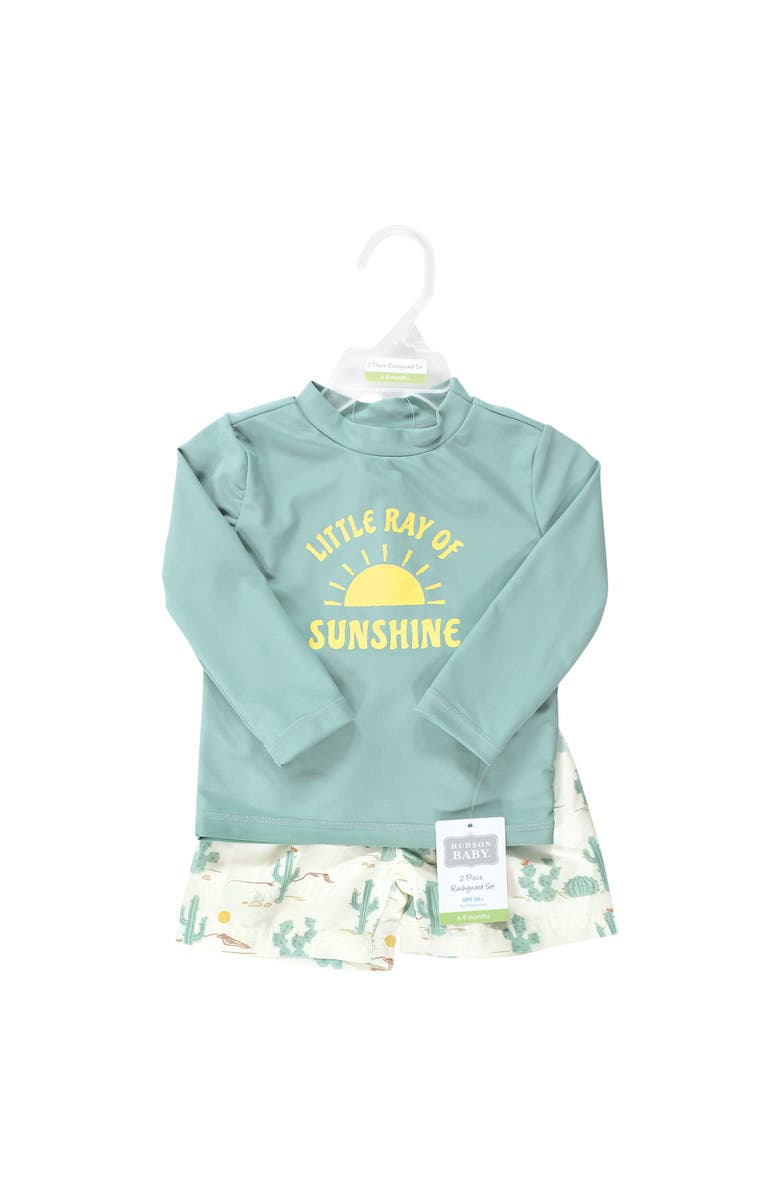Hudson Baby Swim Rashguard Set, Alternate, color, Desert Cactus