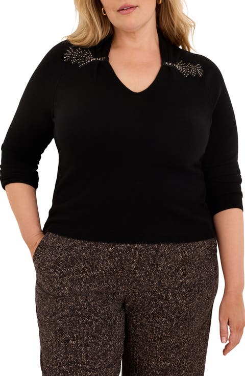Shimmer Cinch Cotton Blend Sweater