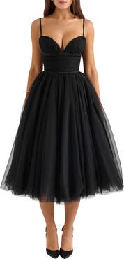 HOUSE OF CB Countess Sleeveless Tulle Midi Dress