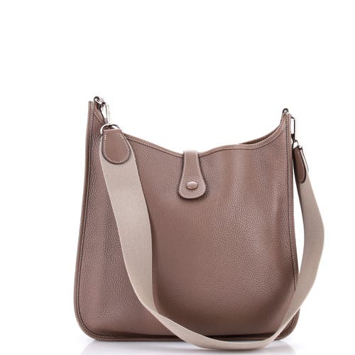 Pre-owned Hermes  Hermes Evelyne Bag Gen I Clemence Gm In Brown