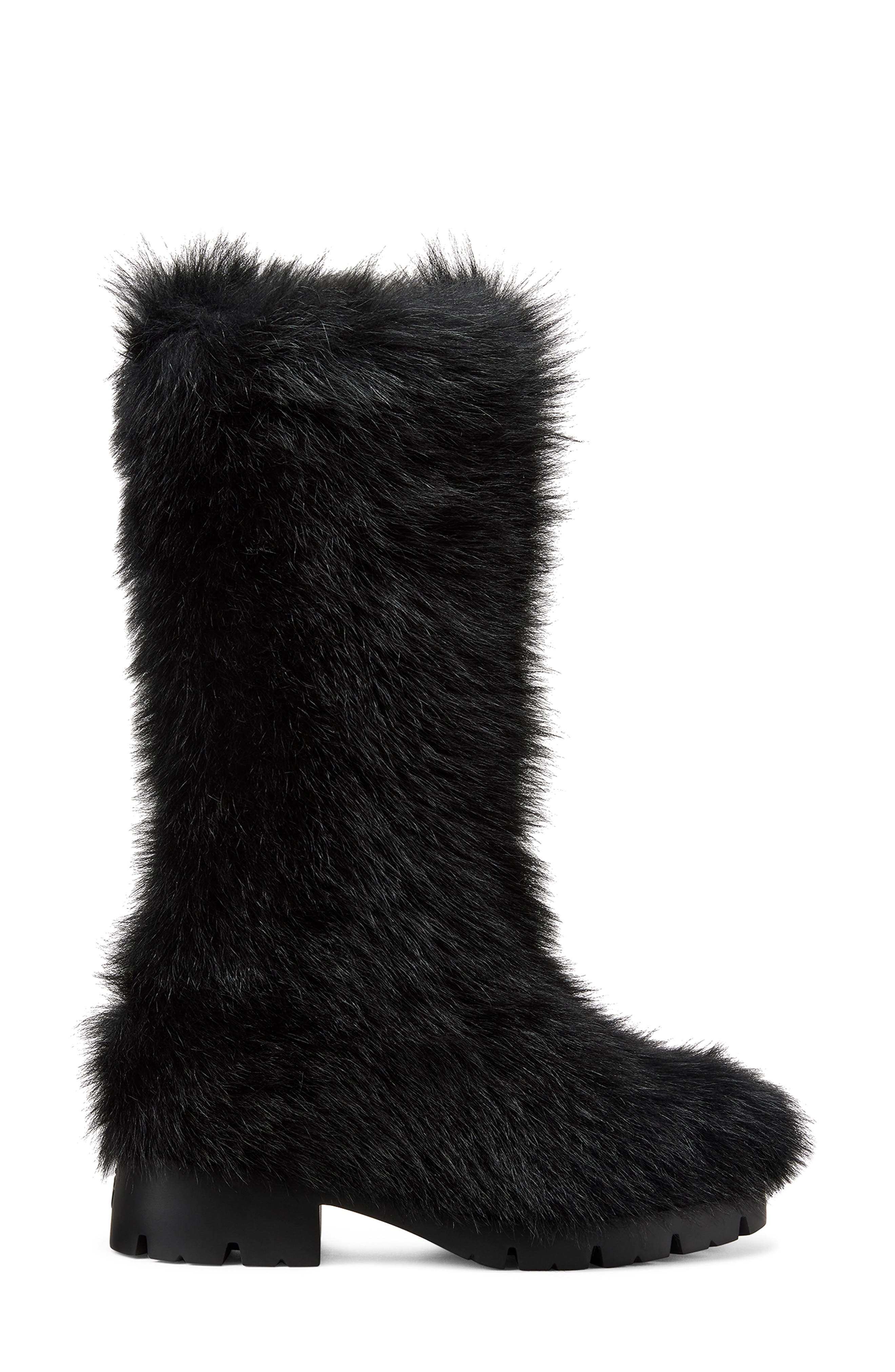 Stuart Weitzman Hudson Genuine Shearling Boot, Alternate, color, Black