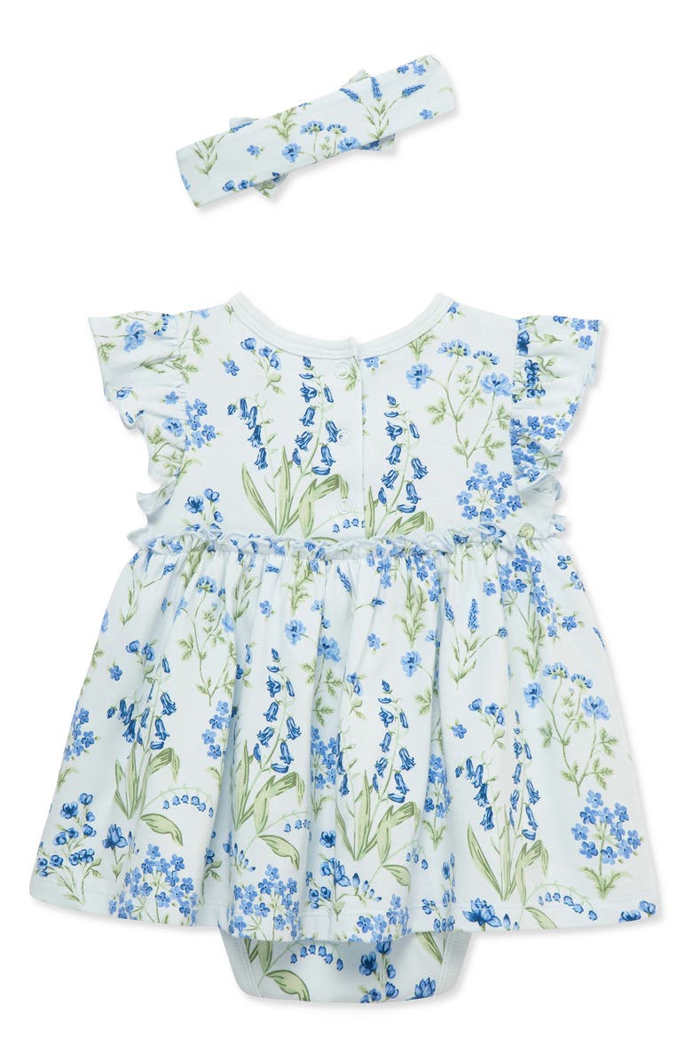 Little Me Bluebells Skirted Bodysuit & Headband Set, Alternate, color,