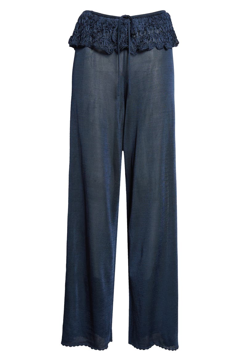 Ash Ruffle Pants, Main, color, TRUE NAVY