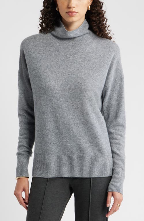 Nordstrom Oversize Cashmere Turtleneck Sweater In Gray