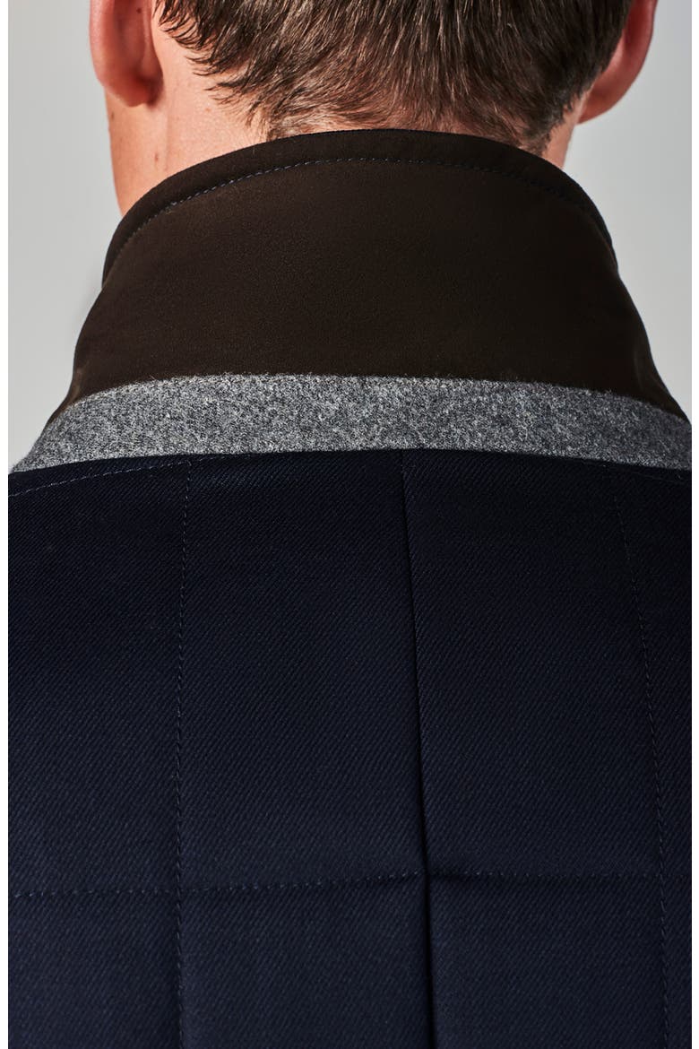 Classic Fit Stretch Wool Car Coat, Alternate, color, NAVY
