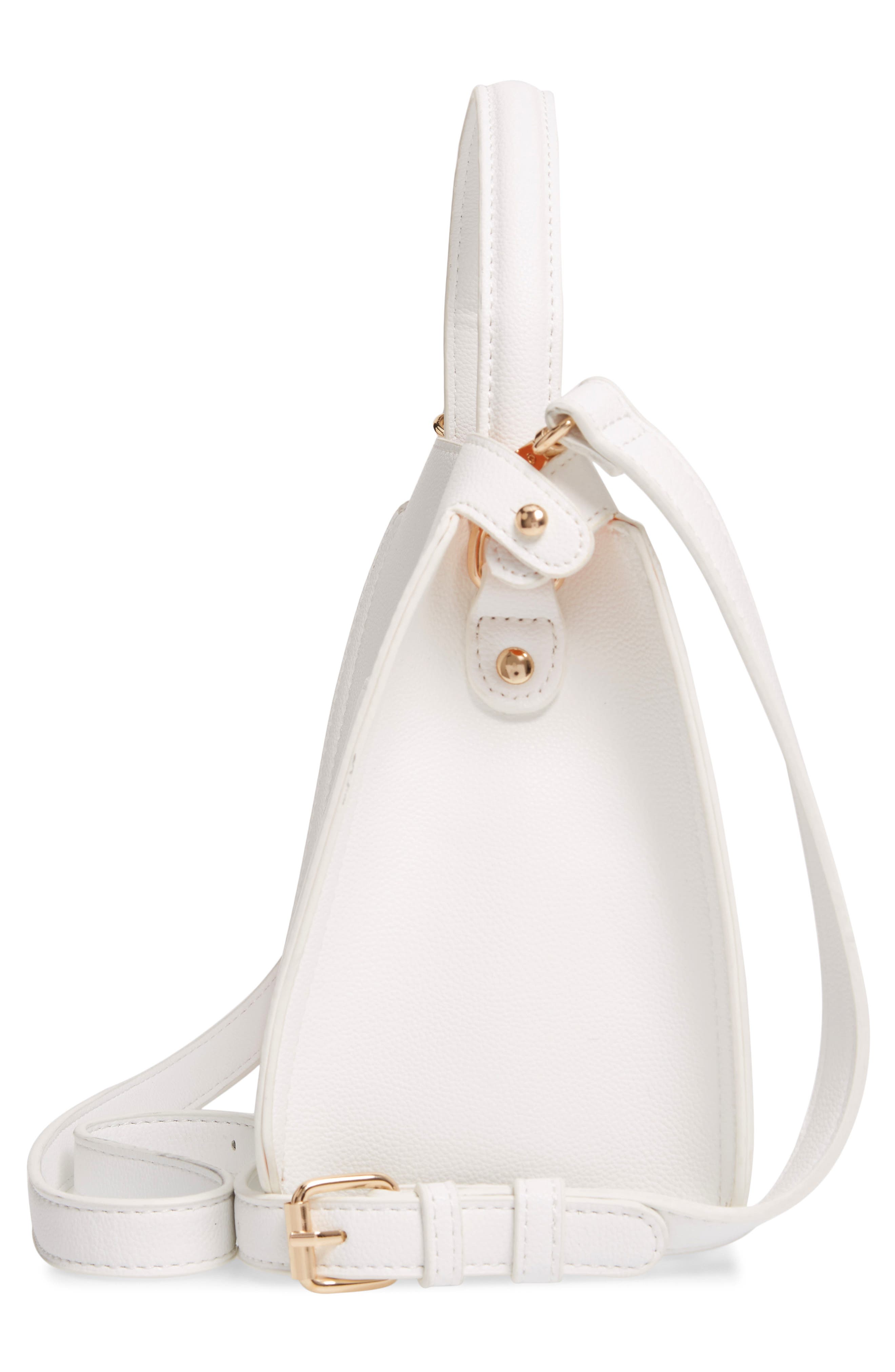Faux Leather Crossbody Bag, Alternate, color, WHITE