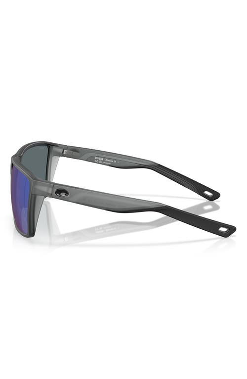 Costa Del Mar Rincon Ii 64mm Mirrored Polarized Oversize Rectangular Sunglasses In Smoke Crystal/blue 580p