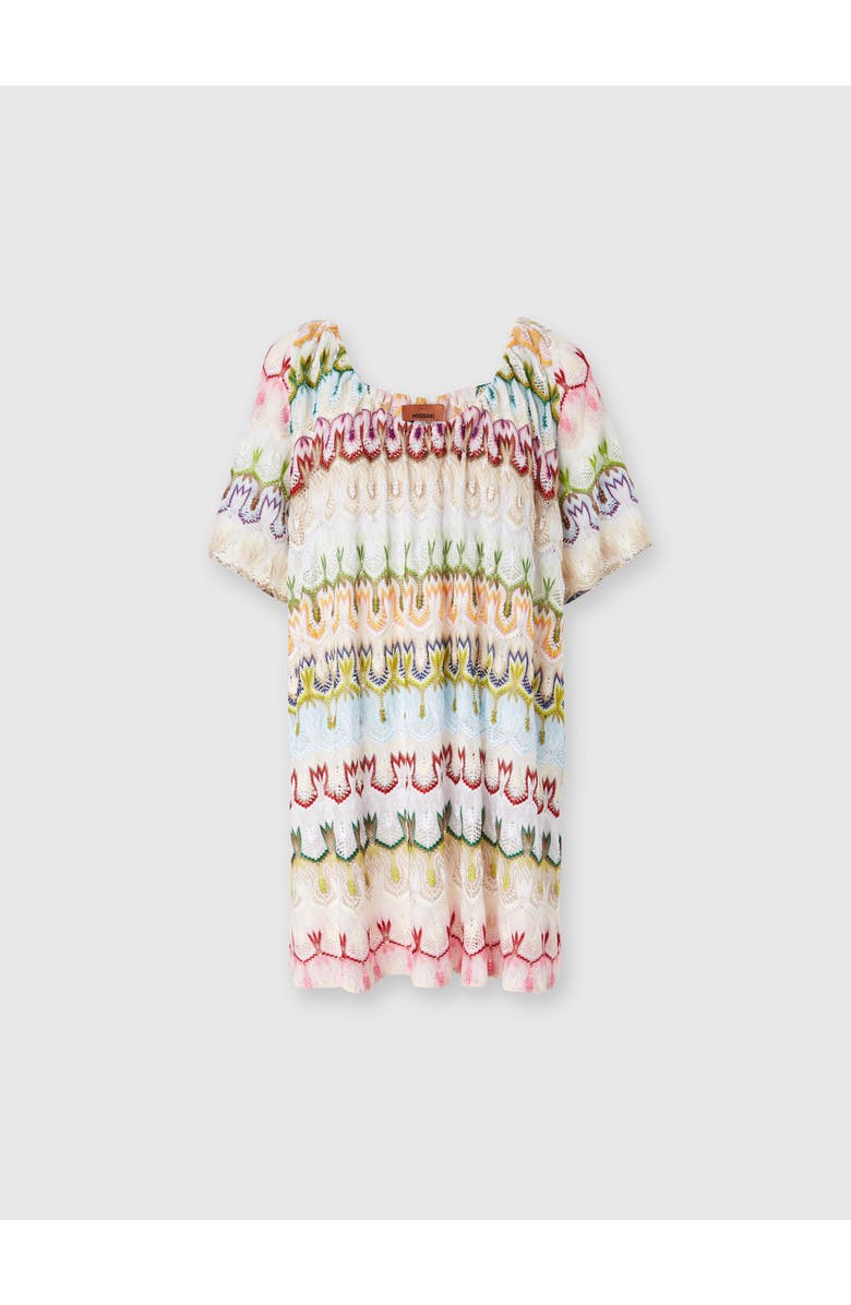 Missoni Short Dress With V-neck In Lace, Alternate, color,