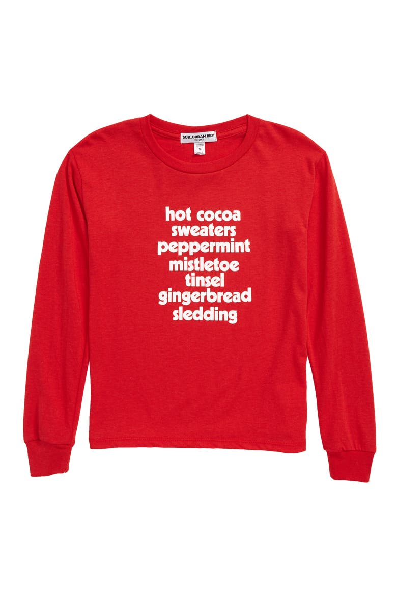 Holiday List Tee, Main, color, RED