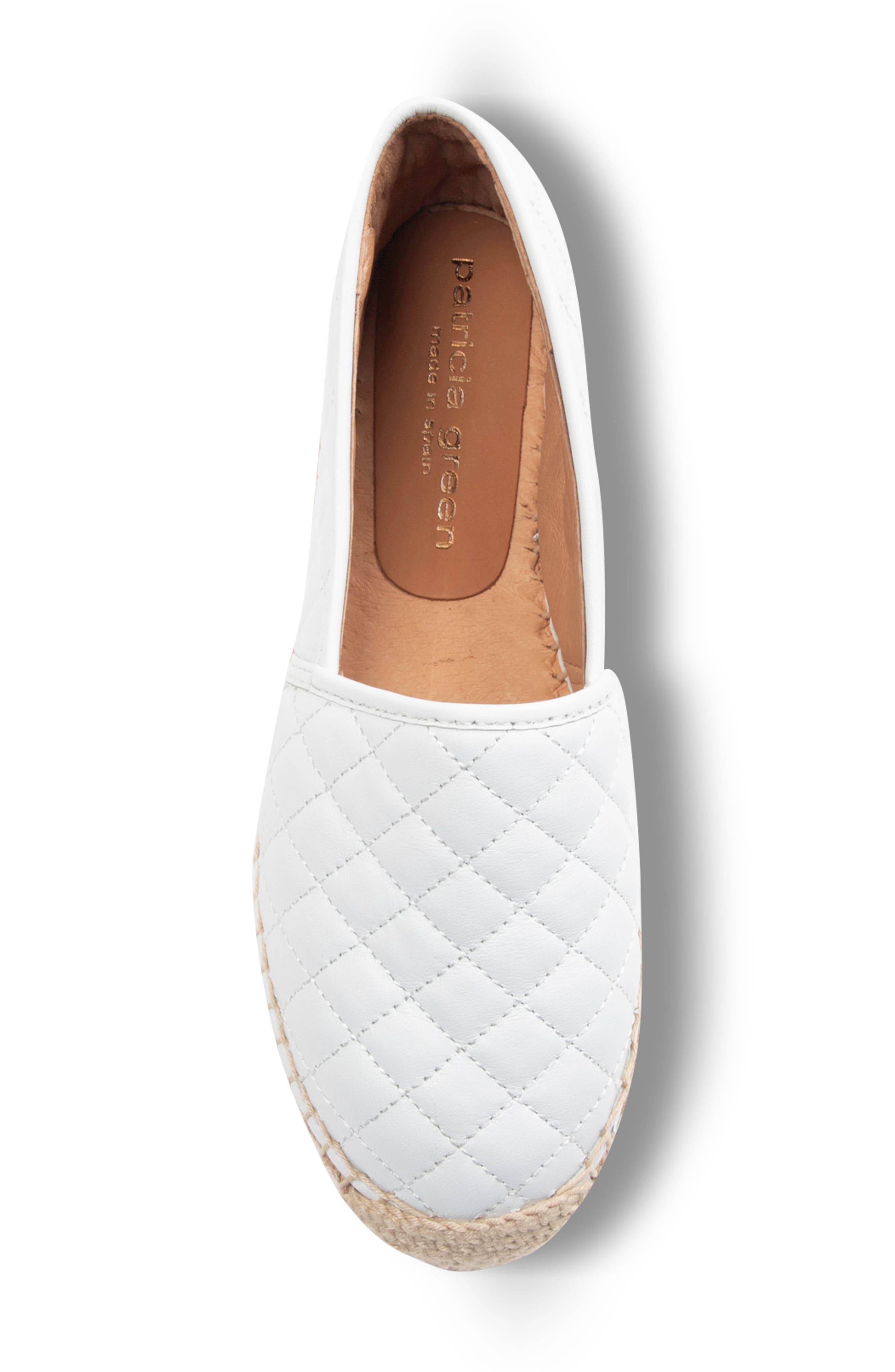 patricia green Abigail Espadrille Slip-On, Alternate, color, White Quilted Leather