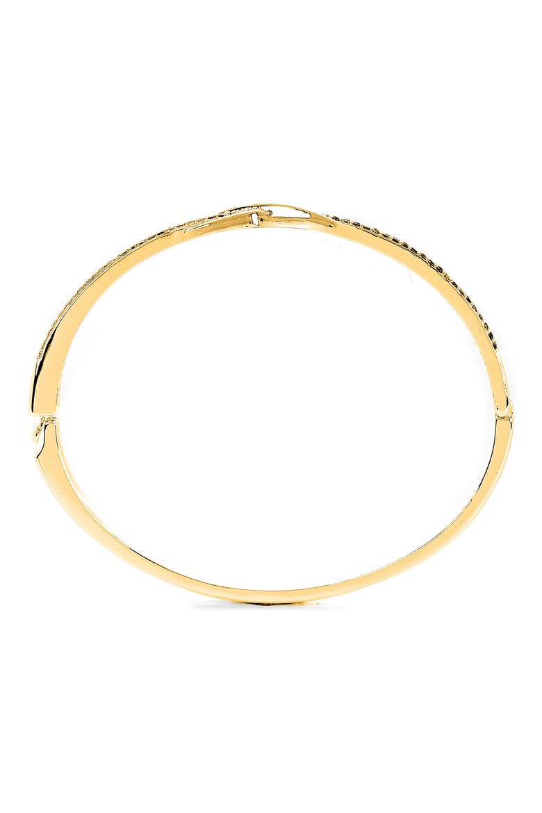 Pavé Cubic Zirconia Infinity Hinge Bangle, Alternate, color, METALLIC GOLD