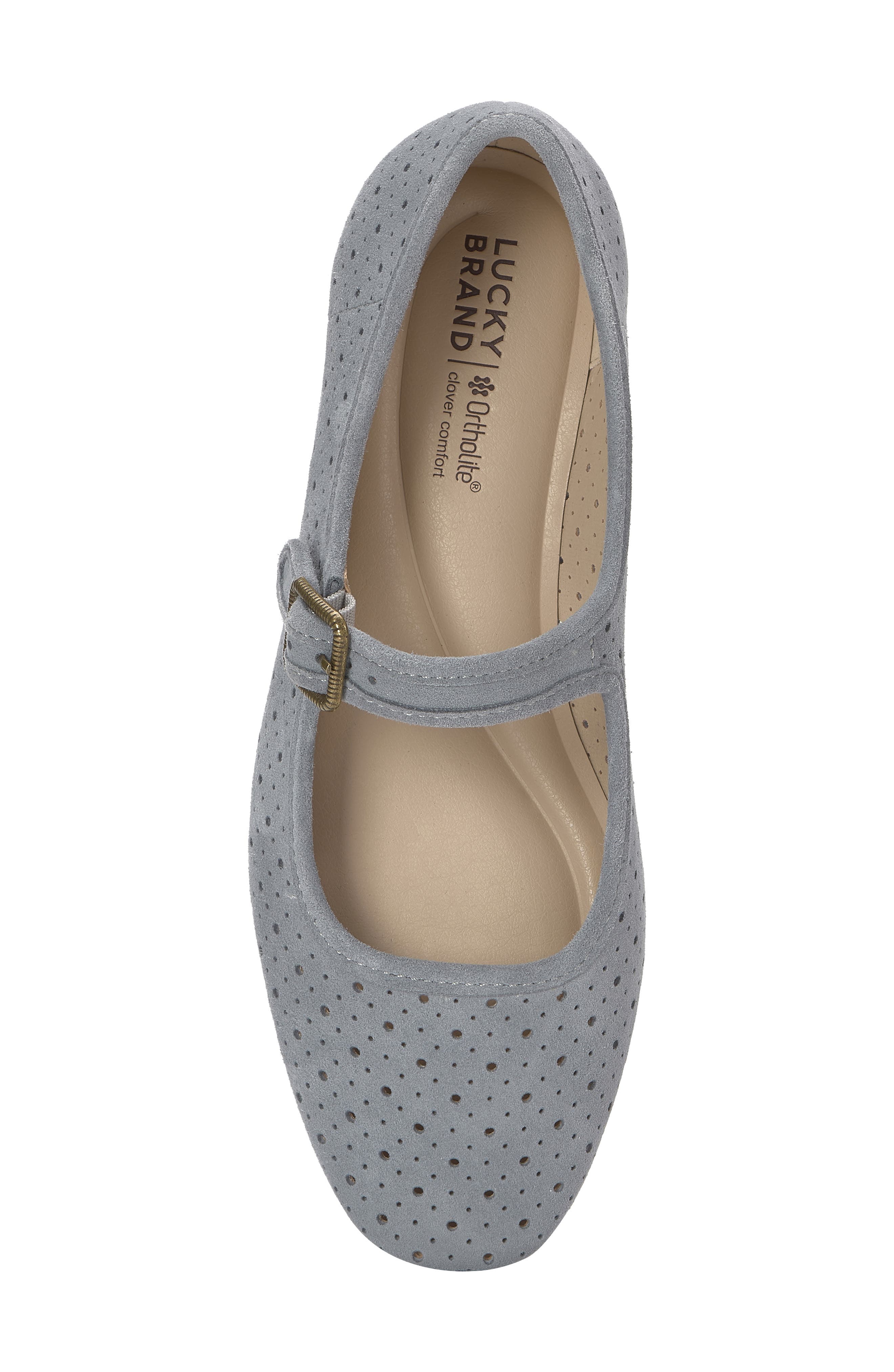 Lucky Brand Tannyr2 Mary Jane Flat, Alternate, color, French Grey Suede