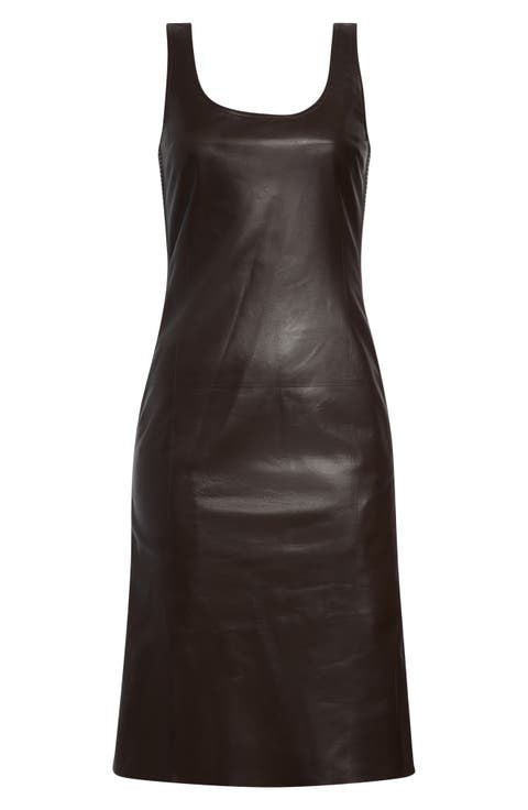 Plongé Lambskin Leather Midi Dress