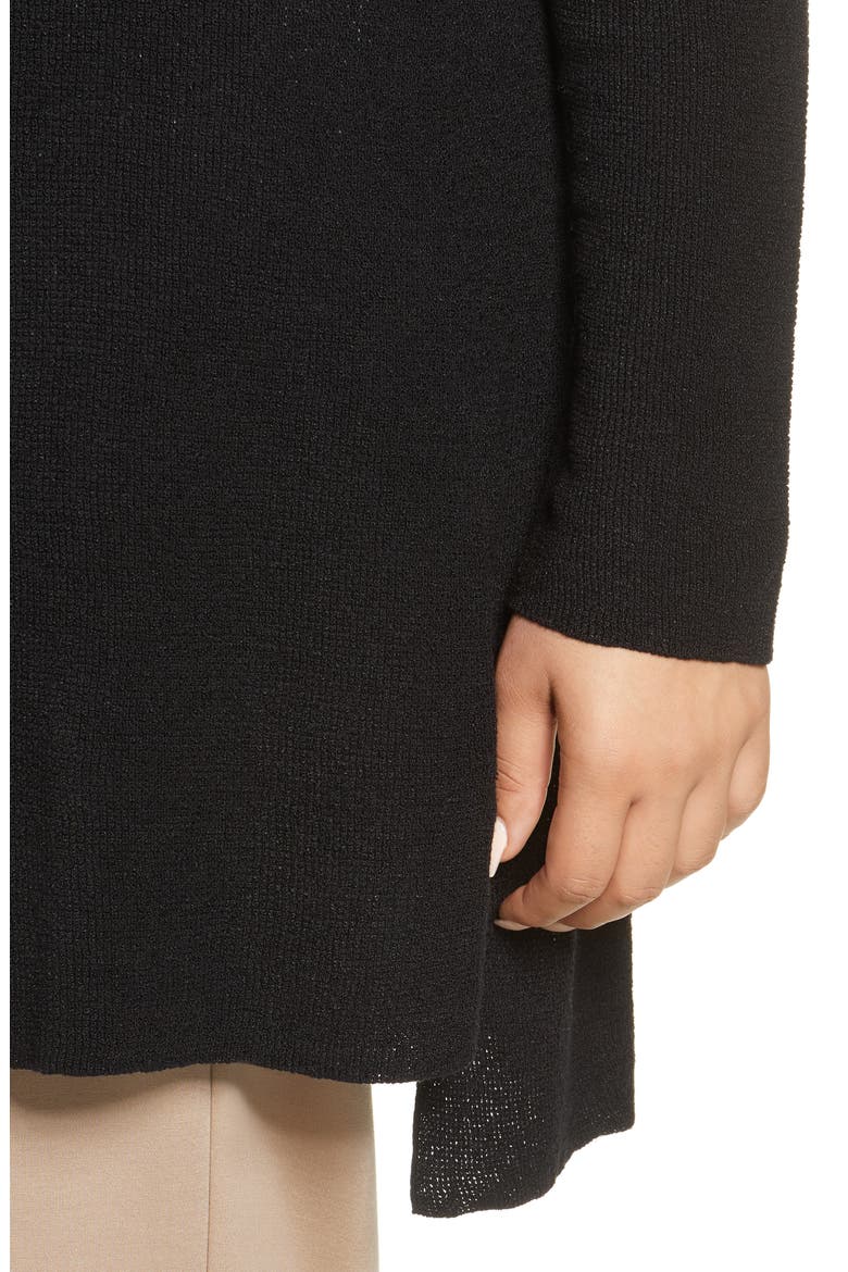 Organic Linen Blend Long Cardigan, Alternate, color, BLACK