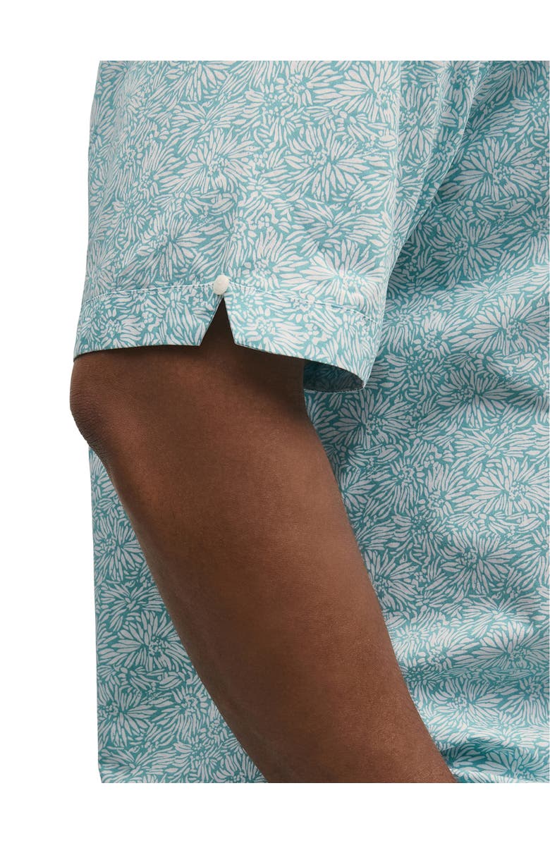 Brooks Brothers Big & Tall Non-Iron Leaf Print Sport Shirt, Alternate, color, Turquoise