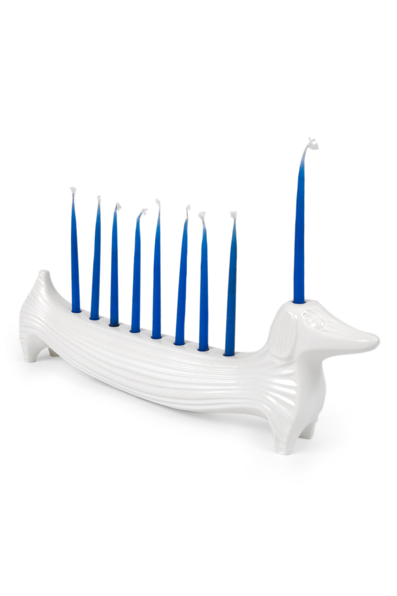 Dachshund Menorah, Main, color, White