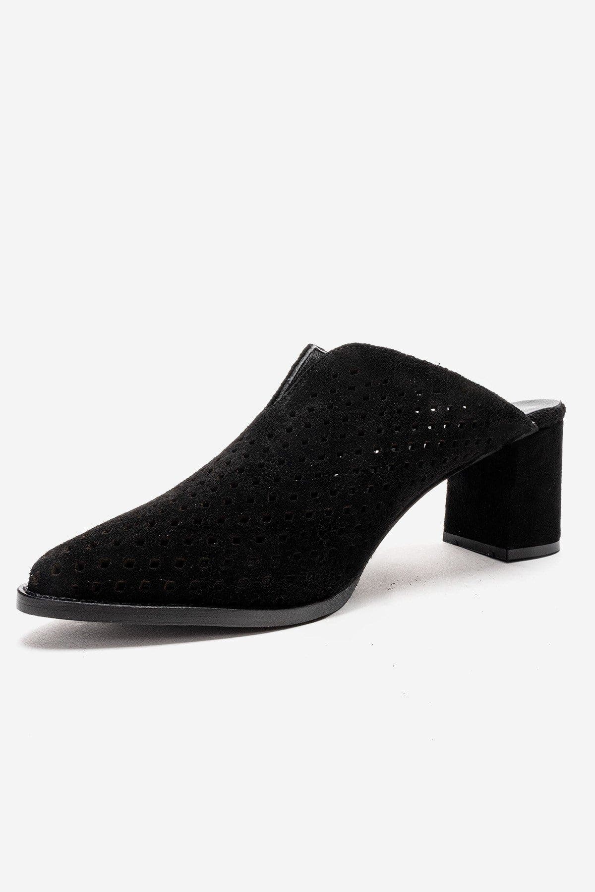 Toen Leather Block Heel Mule, Alternate, color, Black Suede