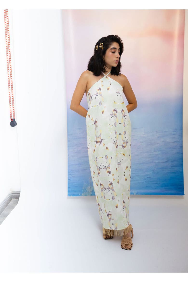 Camellia Midi Dress, Alternate, color, Green