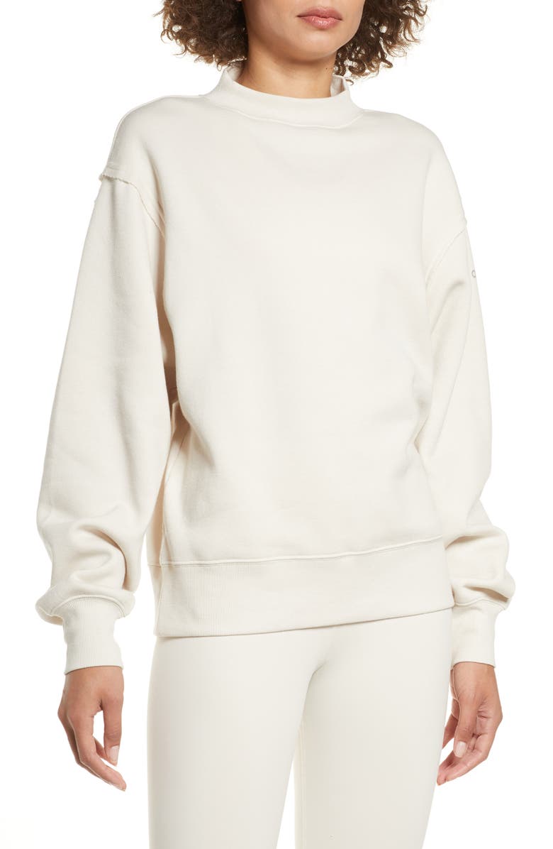 Alo Freestyle Mock Neck Sweatshirt, Main, color, 