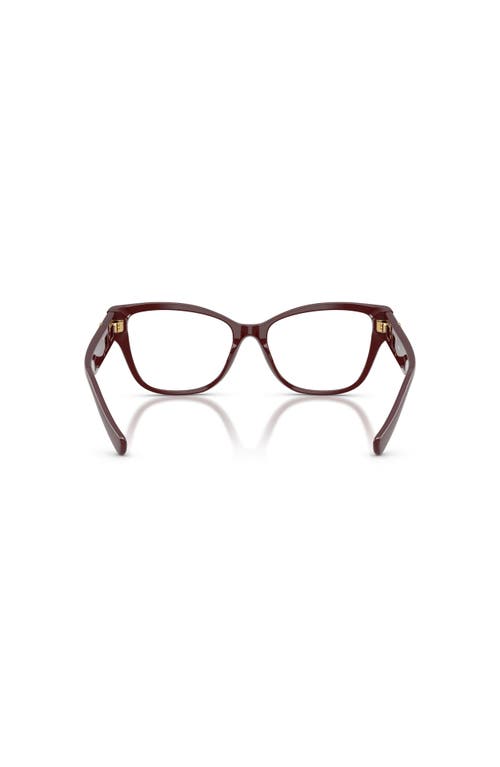 Versace 52mm Rectangle Optical Glasses In Brown