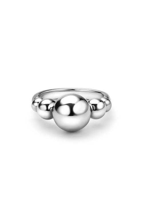 Lagos Sterling Silver Caviar Bubbly Beaded Ring In Metallic