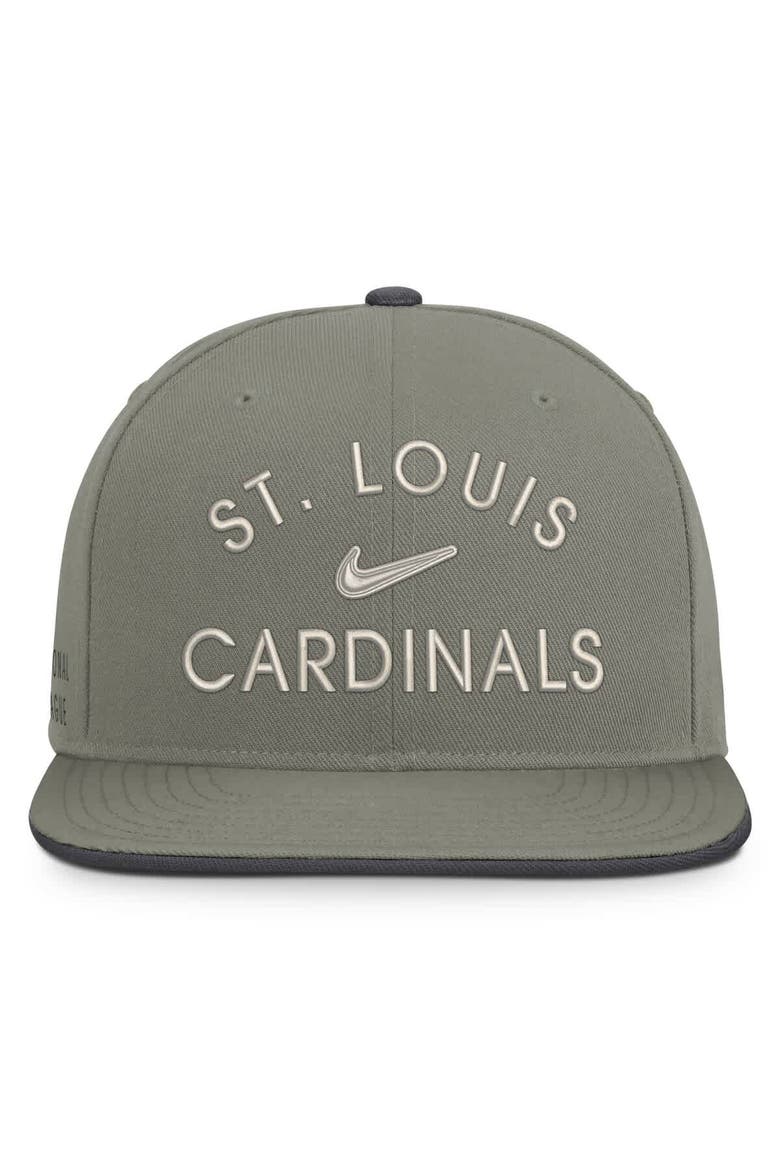 Men's Nike Olive St. Louis Cardinals Pro Dri-FIT Snapback Hat, Alternate, color, Gray