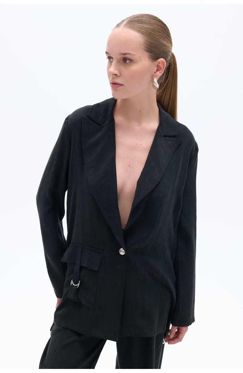 Nocturne Double-Breasted Jacket with Accessory Belt Detail, Main, color,