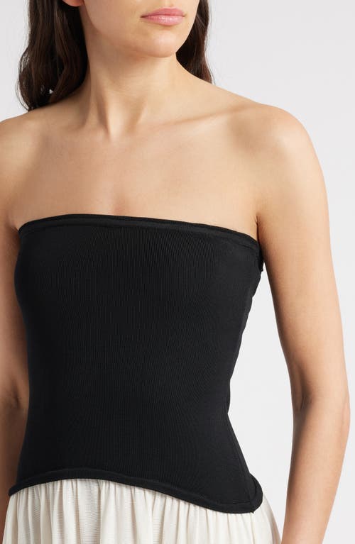 Solid & Striped Strapless Soglio Dress In Brule Noir