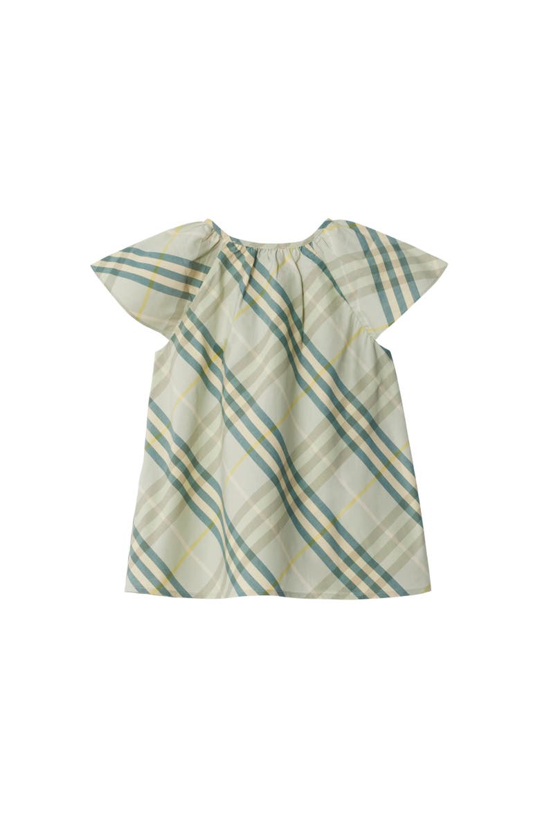 Burberry Check Cotton Top, Alternate, color, Breeze