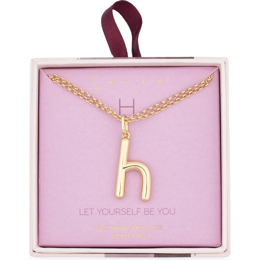 Leith Lowercase Initial Bubble Pendant Necklace In Gold