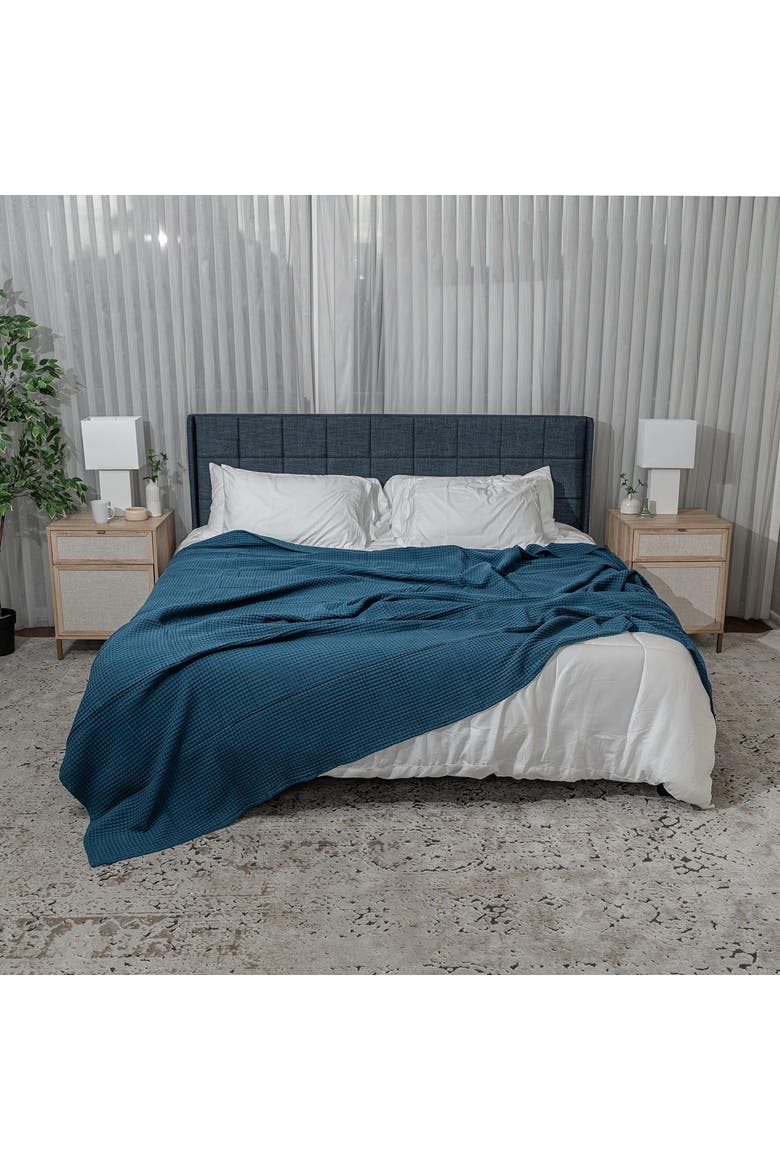 Adult Waffle Blanket, Alternate, color, Neptune