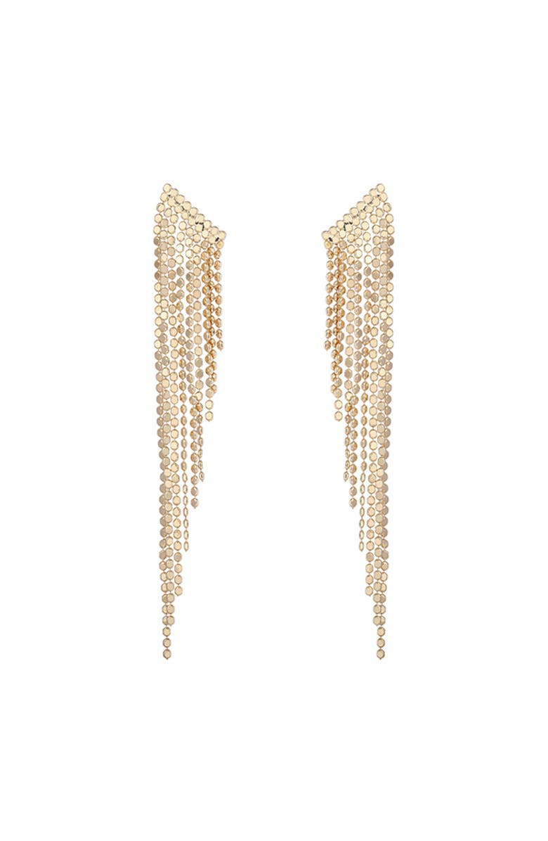 Jessica Simpson Rhinestone Fringe Drop Earrings, Main, color, Gold