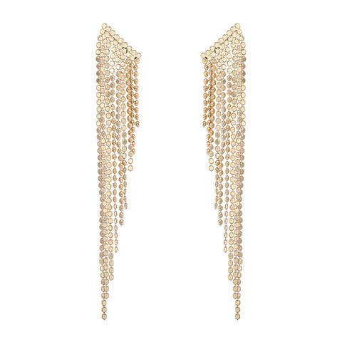 Rhinestone Fringe Drop Earrings