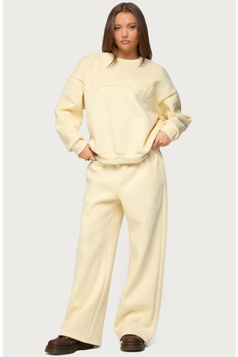 Jaylie Logo Sweatshirt, Alternate, color, LIGHT-YELLOW