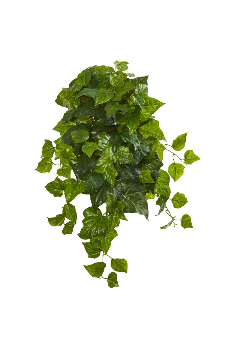 28-in Deluxe London Ivy Hanging Bush Artificial Plant, Main, color, Green