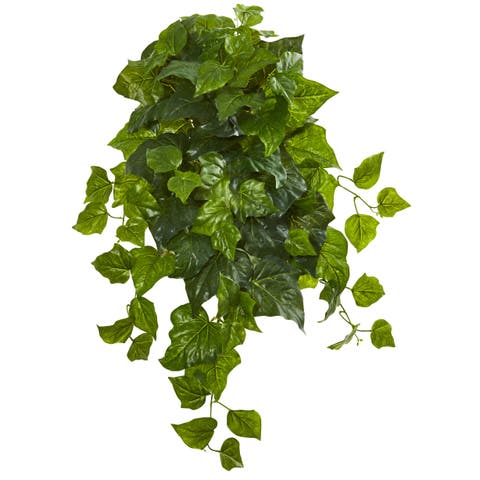 28-in Deluxe London Ivy Hanging Bush Artificial Plant (Set of 3) (Real Touch)