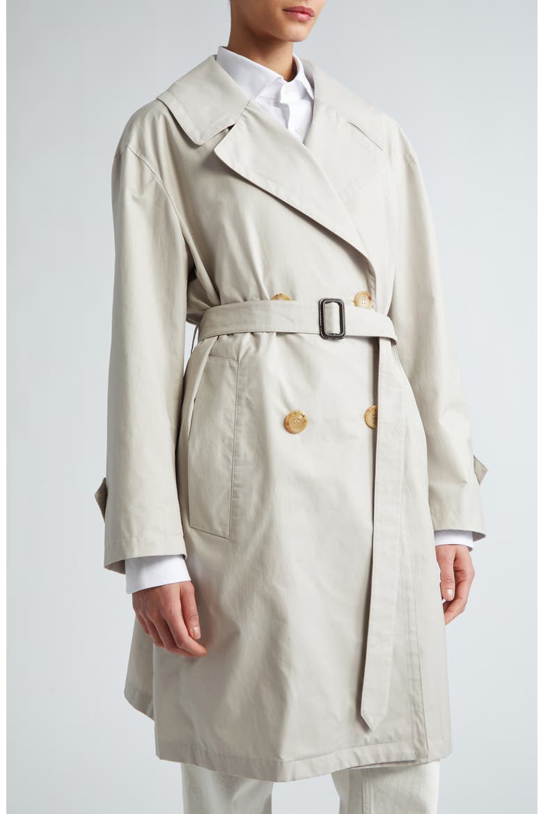 Belted Double Breasted Trench Coat, Alternate, color, ECRU
