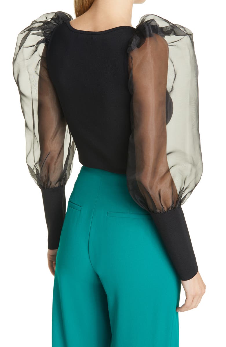 Alice + Olivia Abella Puff Sleeve Sweater, Alternate, color, 