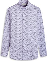 Bugatchi James OoohCotton® Leaf Print Button-Up Shirt