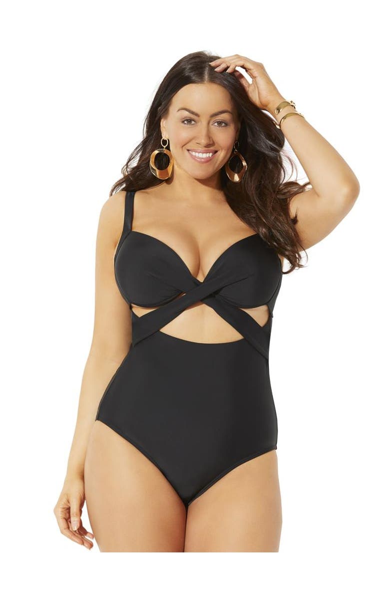 Swimsuits for All Cut Out Underwire One Piece Swimsuit, Main, color, 