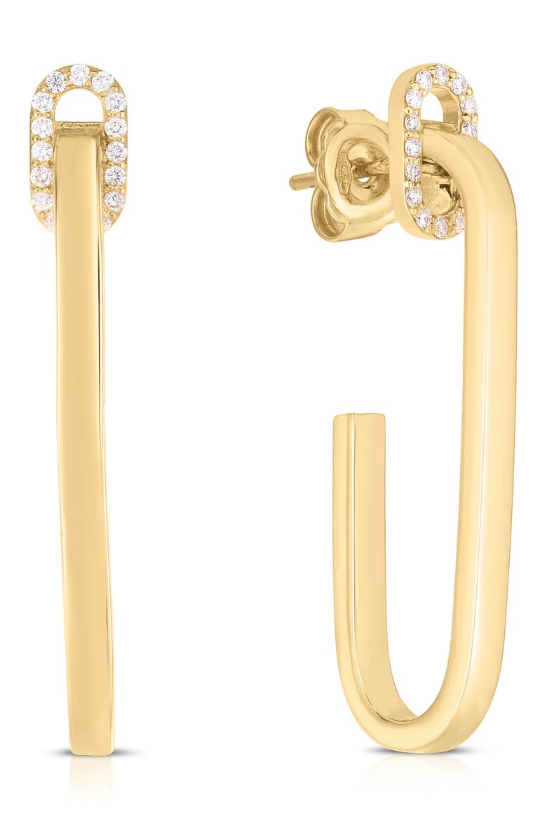 Link Drop Earrings, Main, color, YELLOW GOLD