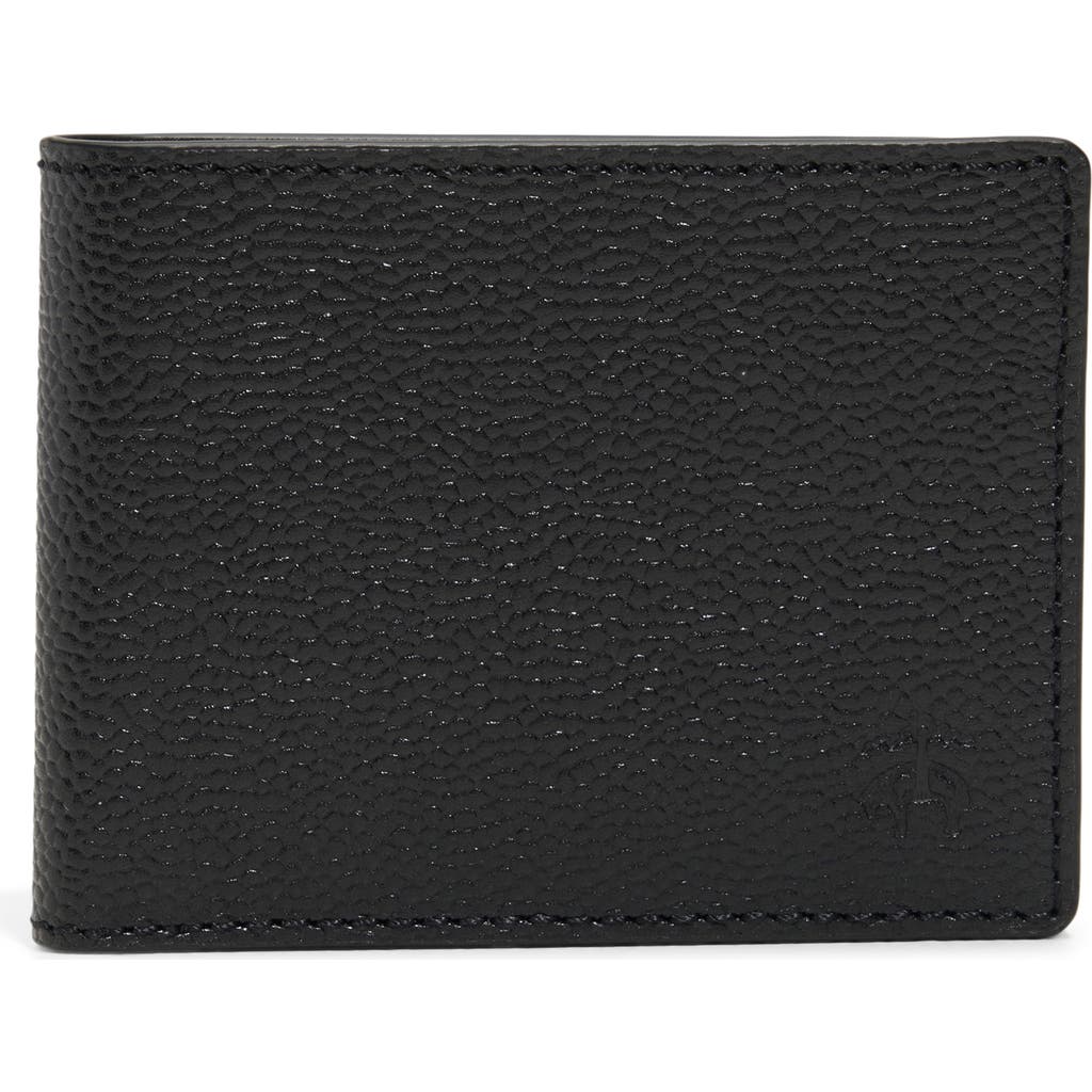 Brooks Brothers Leather Bifold Wallet In Black