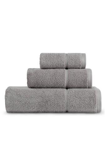 Vera Wang Modern Lux Bath Towel, Hand Towel & Washcloth Set In Coal